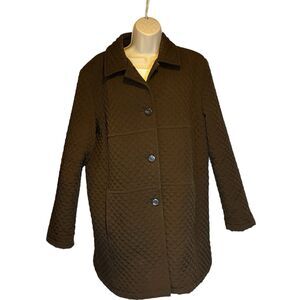 Gallery Quilted Jacket Brown Button Front (No Size Tag – Fits ~ 12)
